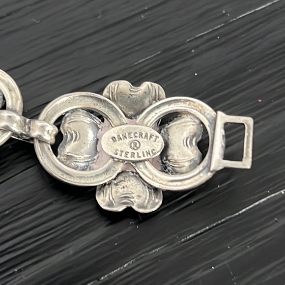 Danecraft Vintage Sterling Marked Set with Bracelet Brooch + Screw Back Earrings - Picture 3 of 11